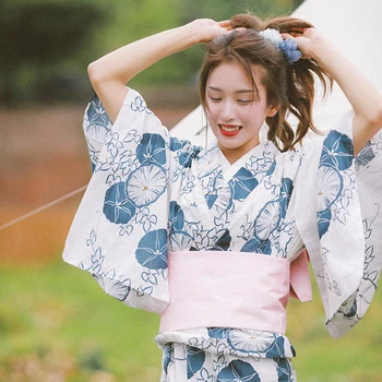 Kadın kimonosu Japon Geleneksel Tarzı yaz elbisesi %100 % Pamuk Nefes Ev Giyim Fotoğraf Elbise Cosplay Giyim