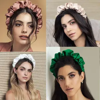 Kadın Saç Kadınlar için Moda Toka Kafa Bandı Pilili Hairband Retro Saç Döngü Lystrfac Düz Renk İpek Yastıklı Aksesuarları