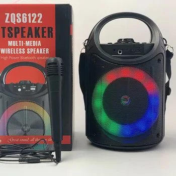Karaoke Bluetooth Hoparlör Taşınabilir Kablosuz Sütun Büyük Güç Stereo Subwoofer Bas Aile Parti Hoparlörler MicrophoneUSB TF
