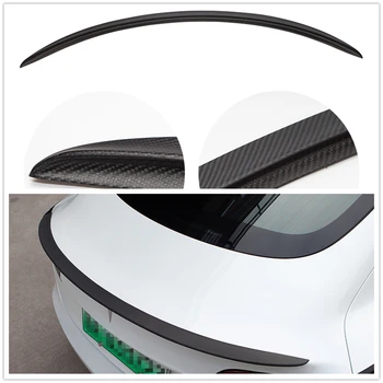Karbon Fiber Araba Arka Bagaj Kapağı Spoiler Kanat Bagaj Kapağı Splitter Decklid Ördek Gagası Dudak Tesla Modeli 3 2017-2022 DC Tarzı