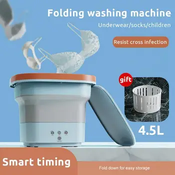 Katlanır Çamaşır giysi makinesi Kurutma Makinesi İle Kova Yıkama Çorap İç Çamaşırı Mini Çamaşır Makinesi Kurutma Santrifüjü