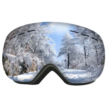 Kayak gözlüğü Anti-Sis UV Rüzgar Geçirmez Kayak Gözlüğü Kadın Erkek Çift Lens Kayak Maskesi Aksesuarları Gözlük Pembe Büyük Kar Gözlüğü