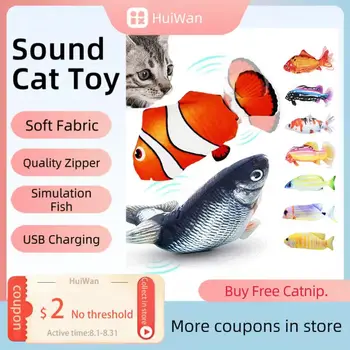 Kedi Oyuncak Balık USB Elektrikli Şarj Simülasyon Balık Catnip Kedi Pet Çiğnemek Bite İnteraktif Kedi Oyuncak Dropshipping Disket Sallayarak Balık