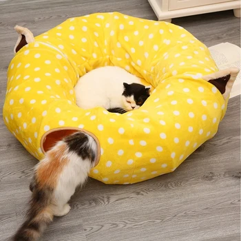 Kedi tüneli Kedi Yuva Kedi oyuncak 2in1 Kedi Yatak Yavru kapalı çadır İnteraktif Komik Kedi Oyuncak Kedi aksesuarları Evcil Hayvan malzemeleri