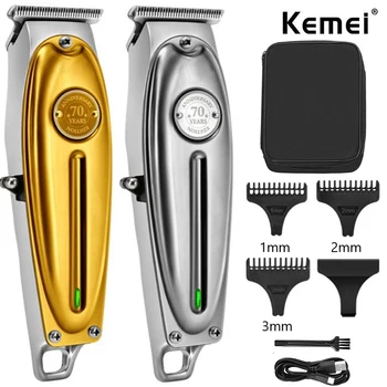 Kemei KM-1949 Tam Metal Profesyonel Elektrikli Saç Kesme erkek Sakal Düzeltici Saç Kesme Kesme Makinesi