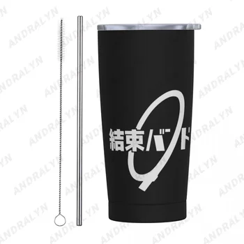 Kessoku Bant Logosu Paslanmaz Çelik bira kupaları Taşınabilir Metal Drinkware Ev Ofis Kullanımı Kahve Çay su Bardağı Suyu İçme