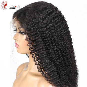 Kinky kıvırcık insan saçı peruk 4x4 / 13x4 Dantel Kapatma Peruk Brezilyalı Kıvırcık Saç Peruk Siyah Kadınlar İçin Doğal Saç Çizgisi Kıvırcık Uzun Peruk