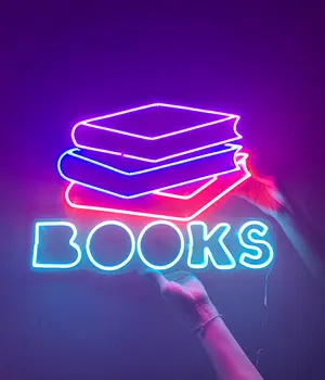 Kitap Neon Burcu, Kitaplar Kelime Sanat led ışık Burcu Duvar Asılı Kütüphane Dekorasyon, Kitap Mağaza Dekor, hediyeler İçin Kitap Lover