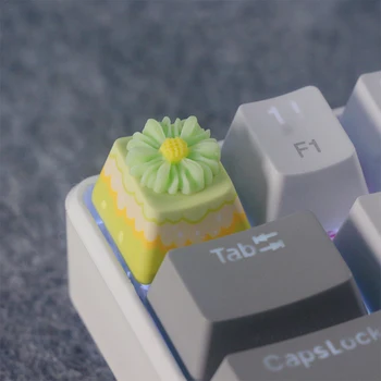 Kişiselleştirilmiş Sevimli Karikatür Keycaps DIY Tatlı Çiçekler Anahtar Kapaklar Güzel Özel Boya Süblimasyon PBT mekanik klavye için klavye