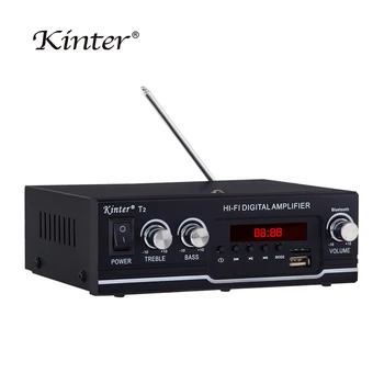 KİNTER T2 güç amplifikatörü Ses Karaoke Ev Sineması Amplifikatörü 2 Kanal Bluetooth D Sınıfı Amplifikatör USB / TF AUX Girişi