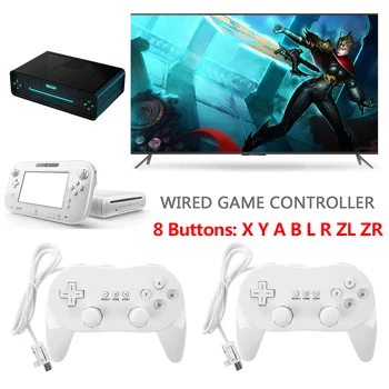 Klasik Beyaz 8 Düğmeler Yumuşak Kablolu Gamepad Denetleyicisi için Nintendo Wii Joypad Uzaktan Kumanda Oyun Joystick