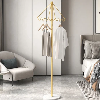 Kutup Estetik Altın giysi rafı Metal Ayakta Yatak Odası Ray modern giysi rafı Koridor Oturma Odası Perchero De Pasta Mobilya