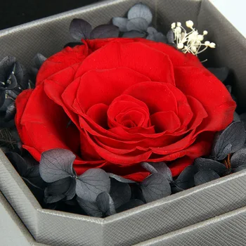 Kırmızı Gül Korunmuş Çiçek Hediye Kutusu sevgililer Günü Yapay Çiçekler Ev Düğün Dekor