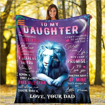 Kızıma Mektup Battaniyesi Seni Sevdiğimi Asla Unutma Hayat Zor Zamanlarla Dolu Hayvan Premium Battaniye
