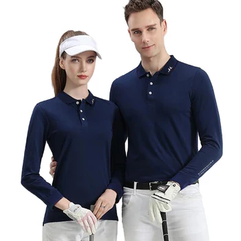 Kış golf çiftleri erkekler ve kadınlar için aynı uzun kollu, havalandırma, terleme ve çabuk kuruyan Polo giyerler