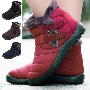 Kış Kadın Botları Su Geçirmez Kar Botları Kış Ayakkabı Kadınlar için Rahat Hafif yarım çizmeler Sıcak Kürk Kışlık botlar Botas Mujer