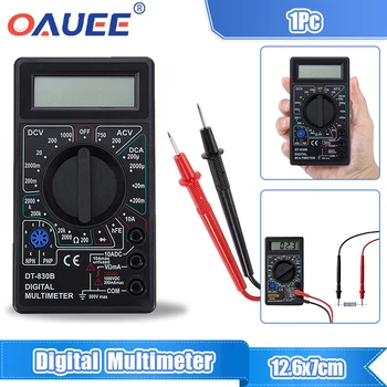 LCD Dijital Multimetre AC DC 750V 1000V Dijital Mini Multimetre prob Voltmetre Ampermetre Ohm tester ölçer