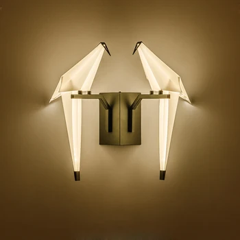 LED Postmodern demir akrilik aşk kuş LED lamba LED ışık duvar lambası duvar ışık duvar aplik yatak odası koridor için
