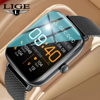 LIGE 2022 Yeni Bluetooth nabız monitörü akıllı saat Erkekler Tam Dokunmatik Arama Spor İzci Su Geçirmez Smartwatch Erkekler kadınlar