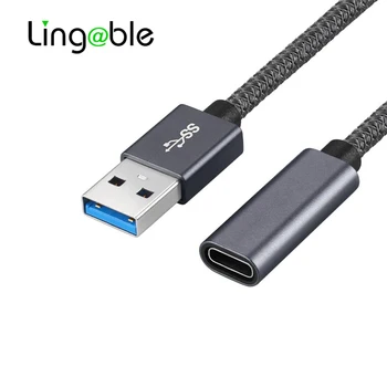 Lingable USB C Adaptör Kablosu USB 3.0 Erkek USB 3.1 Tip C Dişi Tip-C Dönüştürücü Kabloları Laptop için Samsung Xiaomi 10 10CM