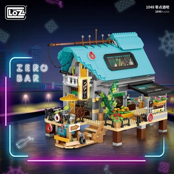 Loz 2023 Yeni Mini Sokak Görünümü Sıfır Bar Yapı Taşları MOC Geç Gece Bar Arkadaşlar Toplantı Restoran Tuğla Oyuncaklar Yetişkinler İçin hediyeler