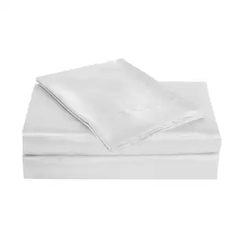 Lüks Charmeuse beyaz tam ipeksi çarşaf seti-En iyi uyku deneyimi için yumuşak, pürüzsüz konfor.