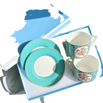 Lüks Seramik Kahve fincan ve çay tabağı Seti İskandinav Retro Porselen Kahve Kupaları Yaratıcı espresso bardakları Ev çay bardağı
