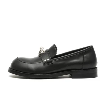 Lüks Tasarım erkek mokasen ayakkabıları Hakiki Deri Kalın Taban erkek resmi ayakkabı Slip-On Casual deri ayakkabı Flats Zapatos Mocasines 6C