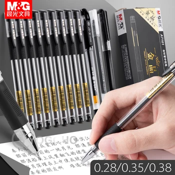 M & G 12 adet 0.28 mm/0.35 mm/0.38 mm Ultra Ince Finans Jel Kalem Siyah / Mavi / Kırmızı Mürekkep Dolum Jel kalem Okul Ofis Malzemeleri Kalemler