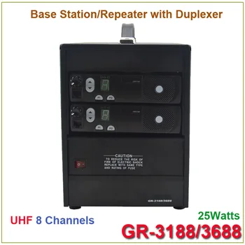 Marka Yeni GR - 3188/3688 Iki yönlü Telsiz Baz Istasyonu / Tekrarlayıcı UHF 403-470 MHz 25 Watt 8 Kanal Dubleks(motorola)