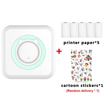 Mini termal etiket Yazıcı Akıllı Cep Taşınabilir Fotoğraf Yazıcısı Telefon İçin Kablosuz Yapışkanlı Miniprint W / Baskı Kağıdı