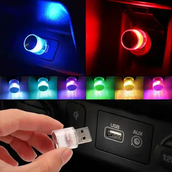 Mini USB araba ışık LED atmosfer otomatik ortam gece lambası Neon iç lamba acil PC mobil güç şarj kitap ışık