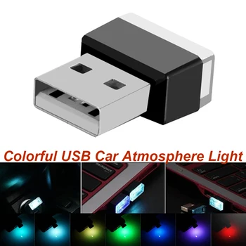 Mini USB LED araba ışık otomatik atmosfer Neon lamba fişi ve Çalıştır dekorasyon ortam lambası araba iç aydınlatma araba-styling