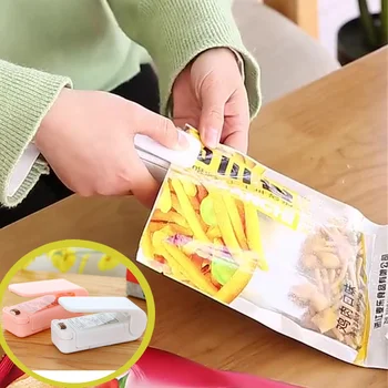 Mini Yapıştırma Makinesi Taşınabilir ısıyla yapıştırma Plastik Paket Klip Etiket Mühür Pil Olmadan Ev Aksesuarları Ev aletleri