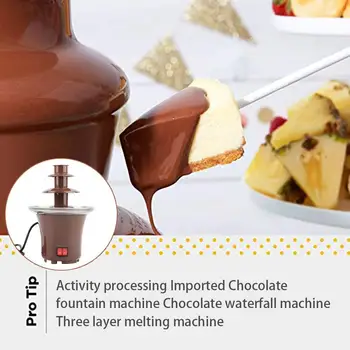 Mini çikolata çeşmesi Üç Katmanlı Ev çikolata çeşmesi Isıtma Fondü Makinesi DIY El Yapımı Erime Çikolata