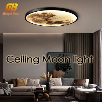 MİNGBNE ay ışıkları 80 cm Tavan lambaları 220 V Kısılabilir Uzaktan Duvar Kontrolü Soğuk / Sıcak Beyaz Aydınlatma yatak odası Oturma odası için