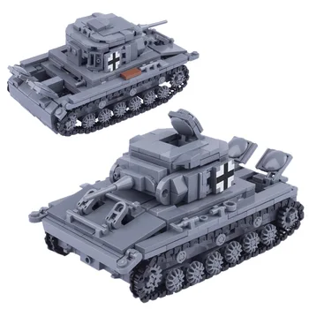 MOC ikinci dünya Savaşı Alman Ordusu Parça Tankı Modeli 4 Askeri Serisi Küçük Parçacık Yapı Taşı Çocuk Montaj Oyuncak doğum günü hediyesi