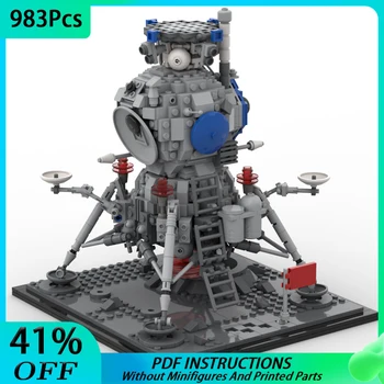 MOC Lander Ve Ay Yüzey Uzay Serisi Modeli Yapı Taşı DIY Tuğla Yılbaşı Hediyeleri Monte Oyuncak doğum günü hediyeleri