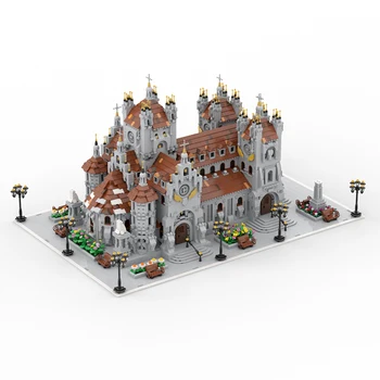MOC Ortaçağ Dünya Katedrali Gösterisi Mimari Yapı Taşları Retro Kale Tarihi Kilise Tuğla Oyunu Oyuncaklar Çocuk Hediyeler İçin
