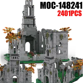 MOC Ortaçağ Kalesi Kalıntıları Yapı Taşları Seti Terk Edilmiş çan kulesi Kilise Yok İnşaat Tuğla Oyuncaklar Hediye