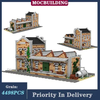 MOC Town Fabrika Testere Dişi Döken Endüstriyel Model Yapı Taşı Montaj Demiryolu Koleksiyonu Serisi Oyuncak Hediyeler
