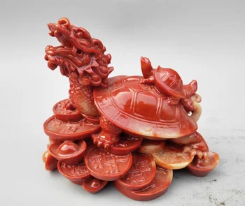 Moda Tahsil çin Shoushan taş ejderha kaplumbağa heykeli
