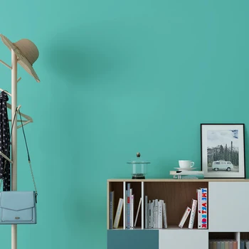 Modern Ins Duvar Kağıtları Ev Dekor Tiffany Mavi Düz Renk Düz Duvar Kağıtları Rulo Yatak Odası Oturma Odası Duvarları için papel de parede