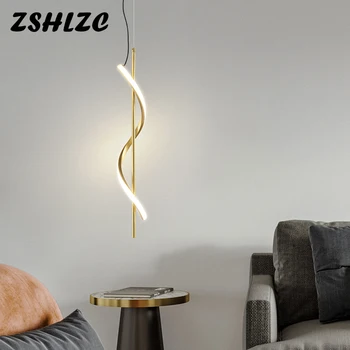 Modern LED kolye ışık yaratıcı sanat aydınlatma oturma yemek odası yatak odası Bar ofis dekor bakır kolye lamba asılı ışık