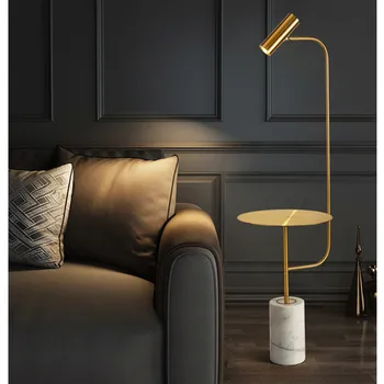 Modern Mermer Zemin Lambası Metal Masa Kanepe Köşe Led Ayakta ışıklar Oturma Odası Yatak Odası Ev Dekorasyon İçin
