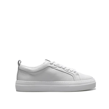 MOOQDAAX 2023 İlkbahar Sonbahar İngiltere Tarzı Moda Hakiki Deri İnek Derisi Rahat Vulkanize Saf beyaz Ayakkabı Sneakers Kadın
