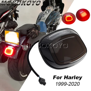 Motosiklet LED Kuyruk Lambası Arka Fren Kuyruk Çalışma Açık Gri Lens Arka Lambası İçin Harley Softail Dyna Touring Sportster XL883 1200 Demir