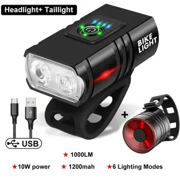 MTB bisiklet ışıkları T6 LED 1000LM bisiklet ön ışık USB şarj edilebilir lamba su geçirmez far dağ bisikleti aksesuarları