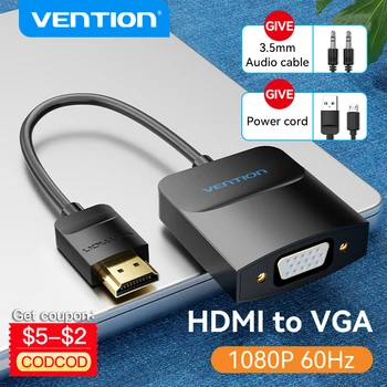 Mukavele HDMI VGA adaptörü 1080P HDMI Erkek VGA Dişi Dönüştürücü İle 3.5 Jack Ses Kablosu Xbox PS4 PC dizüstü Projektör