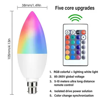Mum E14 / E122 / B22 LED Ampul LED Akıllı Lamba Akıllı Kapalı Neon Burcu RGB ampuller Uzaktan Kısılabilir Bant Lambası Ev Aydınlatma